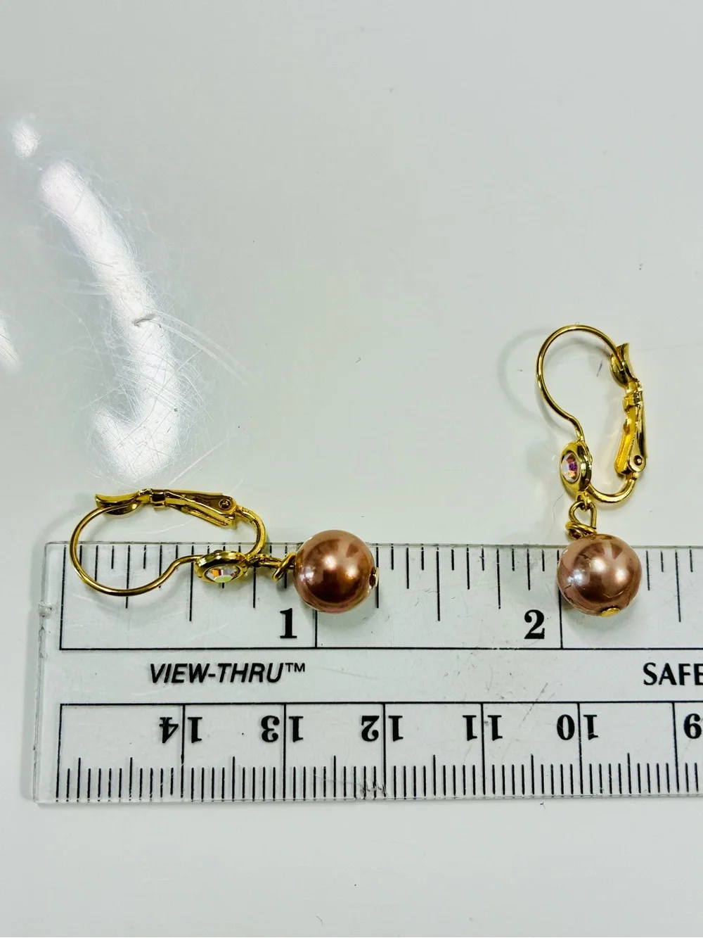 Kirks Folly Gold-tone Pink Pearl Drop Earrings with Crystal